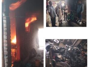 Photo of चोरांबा येथे घरगुती गॅस सिलिंडरला अचानक पेट