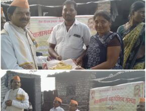 Photo of भाऊबीजेला भावाने केली पारधीबेडावर,पारधी समाजासोबत दिवाळी साजरी, बहिनीला साडीचोळी तर जावायाला,भाच्याला पॅन्टशर्ट चे वाटप, चिवडा, मिठाई देऊन 90 जोडप्याचा केला सत्कार.
